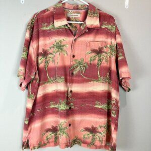 Men's Tommy Bahama 100% Silk short slv, collared, button front shirt, Size XL